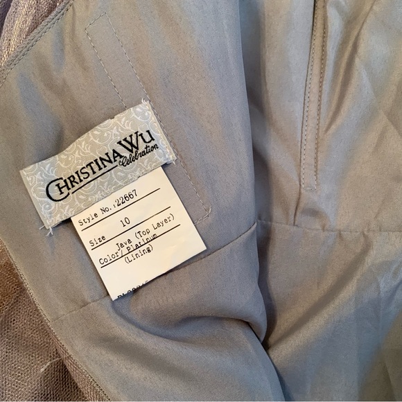 Christina Wu Celebration Bridesmaid Dress A-Line Tulle V-Neck Java Color Size 10 - Picture 9 of 10